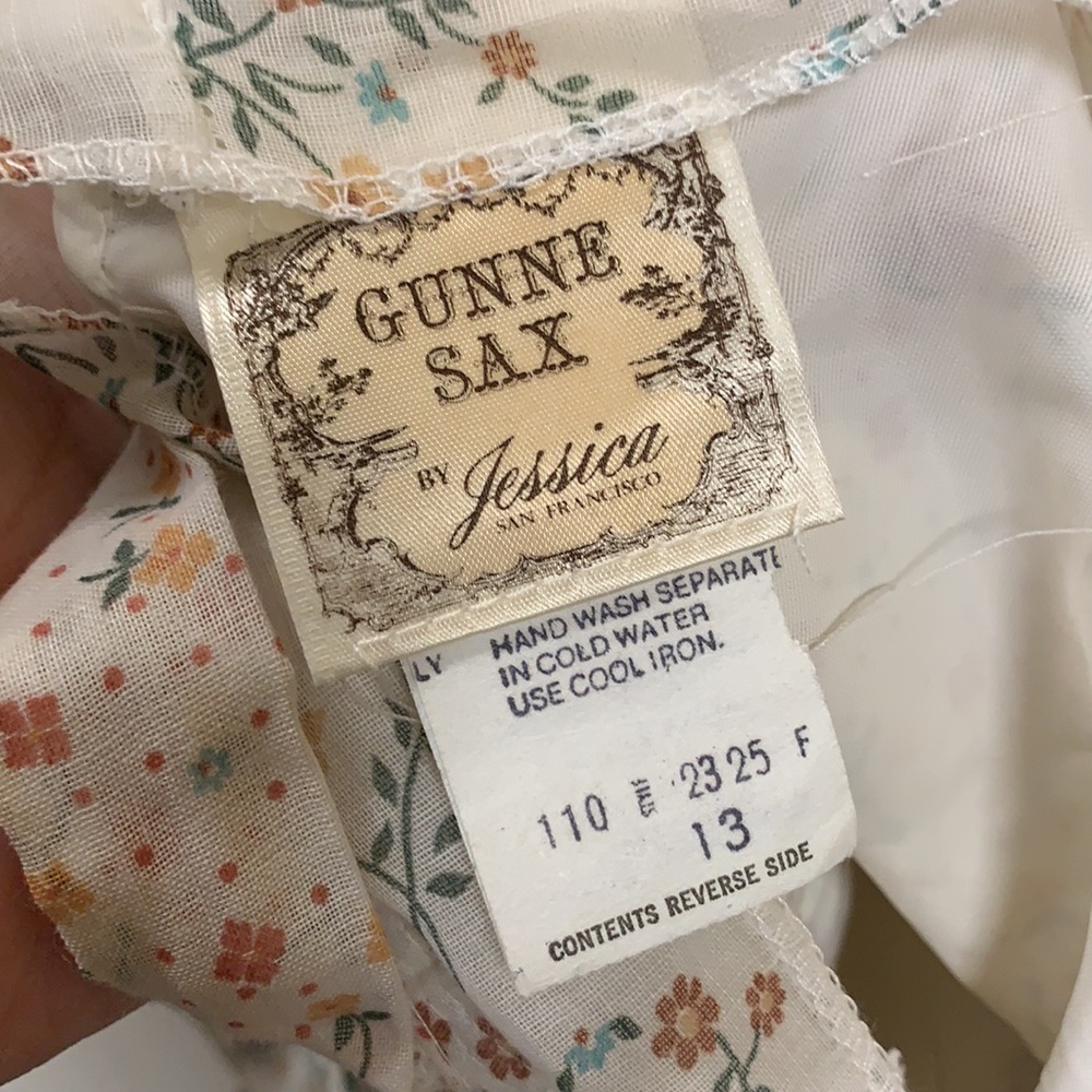 Vintage 1970s Gunne Sax Floral Print Corset Bodice Cottagecore Maxi Dress XS/S - Picture 6 of 14